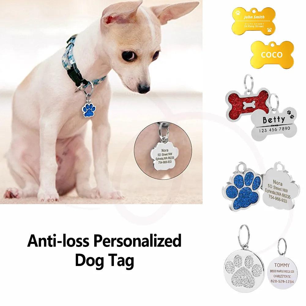 Custom Engraved Pet ID Tags for Dogs and Cats - Personalized Dog Collar Address Tag  ourlum.com   