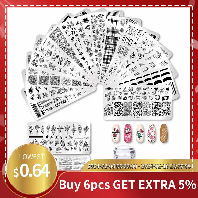Nail Art Stamping Plate Set with Floral and Animal Designs  ourlum.com   