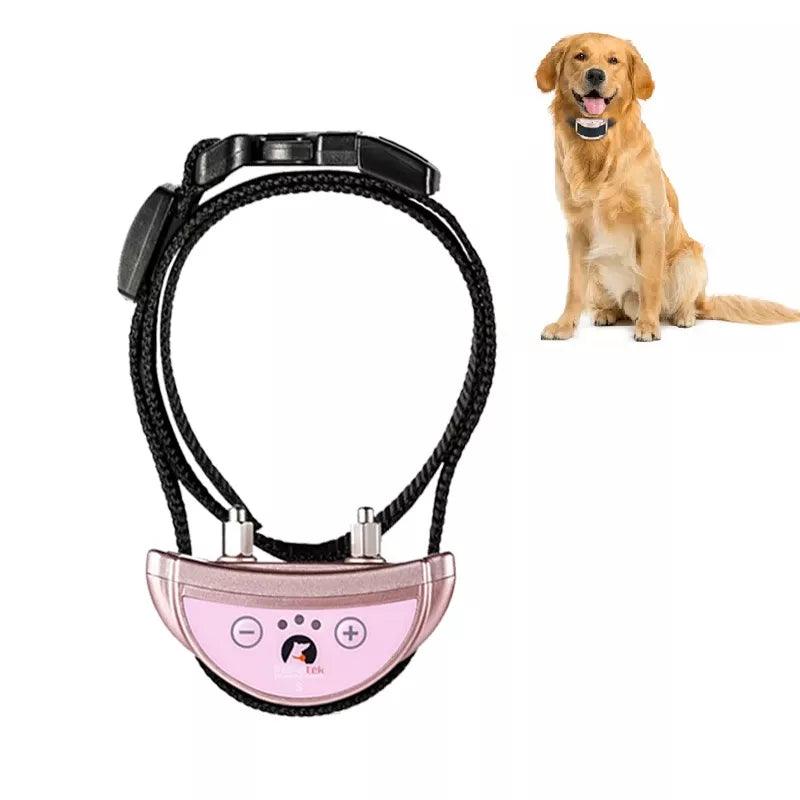 Pink Nylon Pet Bark Control Collar with Adjustable Sensitivity - Waterproof and Rechargeable  ourlum.com   
