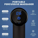 Portable Electric Percussion Massager with LED Touch Screen and 4 Replaceable Massage Heads  ourlum.com   