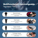 Portable Electric Percussion Massager with LED Touch Screen and 4 Replaceable Massage Heads  ourlum.com   