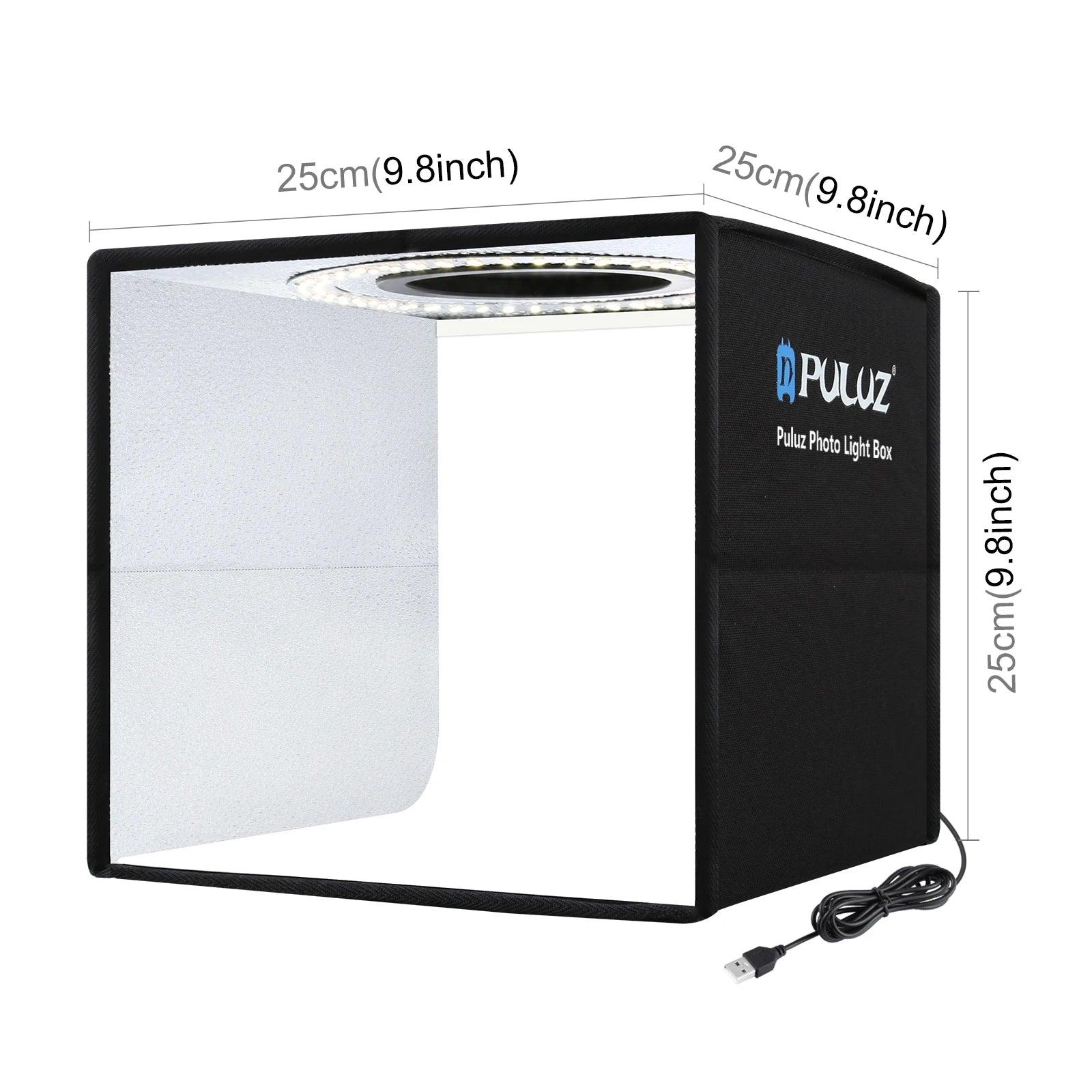 Portable LED Lightbox Studio Kit with 12 Color Backgrounds for Small Item Photography  ourlum.com   