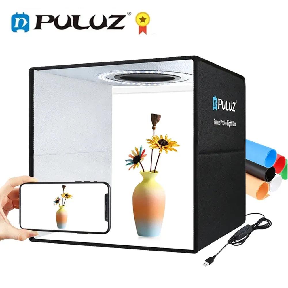 PULUZ 30CM Portable Photo Studio Box with LED Lighting and 6 Backdrops  ourlum.com   