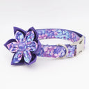 Enchanted Purple Floral Dog Collar Set Rose Gold Fashion