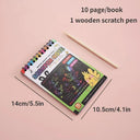 Rainbow Scratch Art Kit for Kids - Creative DIY Drawing Set with Wooden Tools - Educational Arts and Crafts Toy  ourlum.com Green United State 