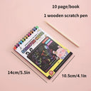 Rainbow Scratch Art Kit for Kids - Creative DIY Drawing Set with Wooden Tools - Educational Arts and Crafts Toy  ourlum.com Yllow United State 