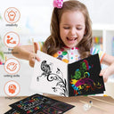 Rainbow Scratch Art Kit for Kids - Creative DIY Drawing Set with Wooden Tools - Educational Arts and Crafts Toy  ourlum.com   