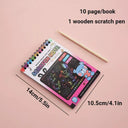 Rainbow Scratch Art Kit for Kids - Creative DIY Drawing Set with Wooden Tools - Educational Arts and Crafts Toy  ourlum.com Pink United State 