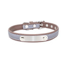 Customized Reflective Leather Cat Collar with Personalized ID - Engrave Name & Phone Number for Safety  ourlum.com Brown XS 