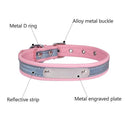 Customized Reflective Leather Cat Collar with Personalized ID - Engrave Name & Phone Number for Safety  ourlum.com   