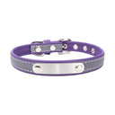 Customized Reflective Leather Cat Collar with Personalized ID - Engrave Name & Phone Number for Safety  ourlum.com Purple XS 