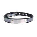 Customized Reflective Leather Cat Collar with Personalized ID - Engrave Name & Phone Number for Safety  ourlum.com Black XS 