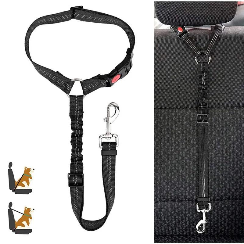 Secure Reflective Nylon Dog Car Seat Belt Leash Harness for Small Dogs  ourlum.com   