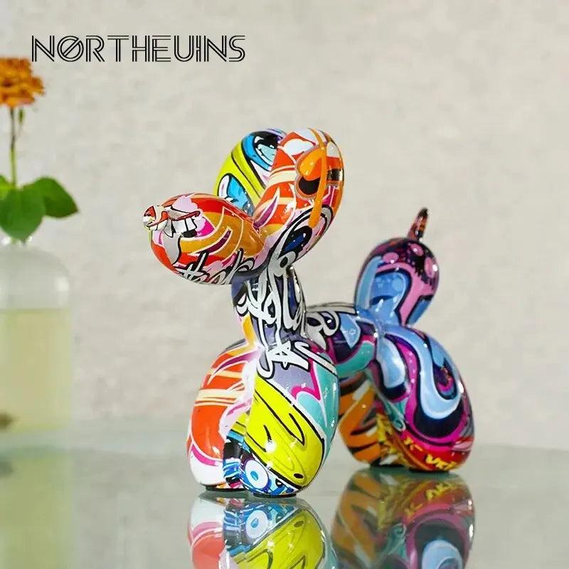 Colorful Resin Balloon Dog Figurine - Modern Home Decor Accent and Perfect Gift for Animal Lovers  ourlum.com   