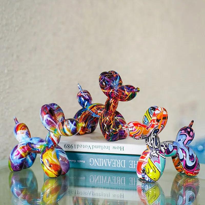 Colorful Resin Balloon Dog Figurine - Modern Home Decor Accent and Perfect Gift for Animal Lovers  ourlum.com   