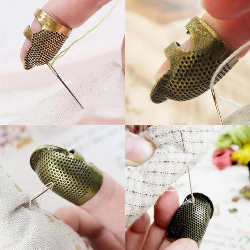 Retro Finger Protector Antique Thimble Ring for Handworking Sewing  ourlum.com   