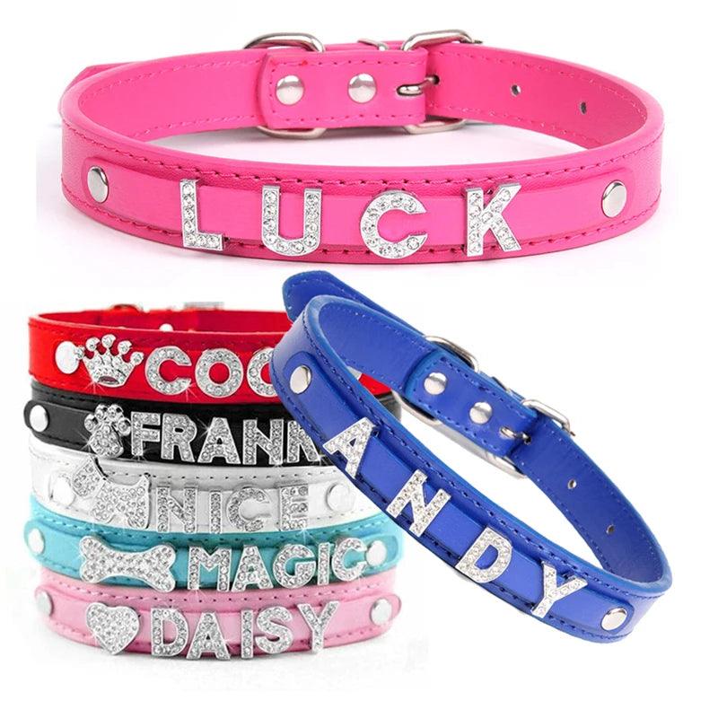 Bling Personalized Rhinestone Dog Collar with Customizable Charms for Small to Large Breeds  ourlum.com   