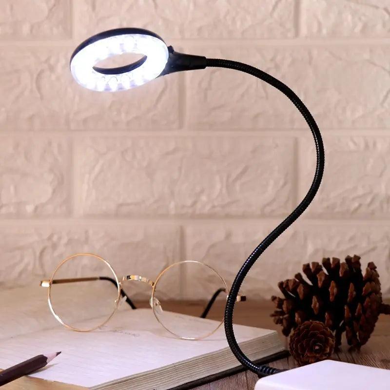 Adjustable Ring LED Desk Lamp with Flexible Gooseneck - USB Powered for Reading, Camping, and Laptop Use  ourlum.com   