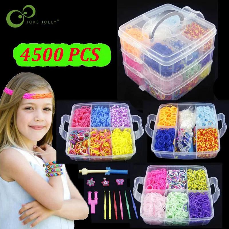Creative Rubber Band Bracelet Making Kit for Kids - Weaving Tool Box with Silicone Bands - Arts and Crafts Set for Girls  ourlum.com   