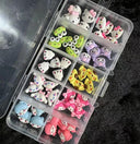 Whimsical Sanrio Nail Art Charm Kit with Hello Kitty and Kuromi Gems  ourlum.com 50pcs  