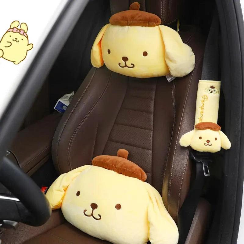 Sanrioed Pom Pom Purin Car Comfort Kit - Kawaii Auto Accessory  ourlum.com   
