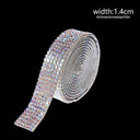 Crystal Rhinestone Diamond Ribbon Sticker Set for DIY Crafts and Decor  ourlum.com AB 1 yard  1.4cm  