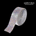 Crystal Rhinestone Diamond Ribbon Sticker Set for DIY Crafts and Decor  ourlum.com AB 1 yard  1.8cm  