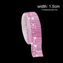 Crystal Rhinestone Diamond Ribbon Sticker Set for DIY Crafts and Decor  ourlum.com pink 1 yard 1.5cm  