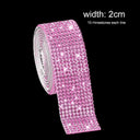 Crystal Rhinestone Diamond Ribbon Sticker Set for DIY Crafts and Decor  ourlum.com pink 1 yard 2cm  