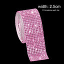 Crystal Rhinestone Diamond Ribbon Sticker Set for DIY Crafts and Decor  ourlum.com pink 1 yard 2.5cm  