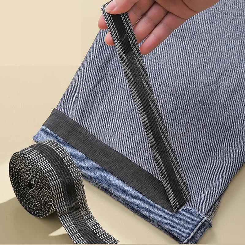 Instant Jean Repair Solution: Self-Adhesive Iron-On Edge Shortener for DIY Sewing  ourlum.com   