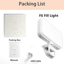 Versatile LED Selfie Light Clip for Phone Laptop Tablet Computer - Enhance Your Lighting  ourlum.com F6  White  