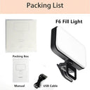 Versatile LED Selfie Light Clip for Phone Laptop Tablet Computer - Enhance Your Lighting  ourlum.com F6 Black  