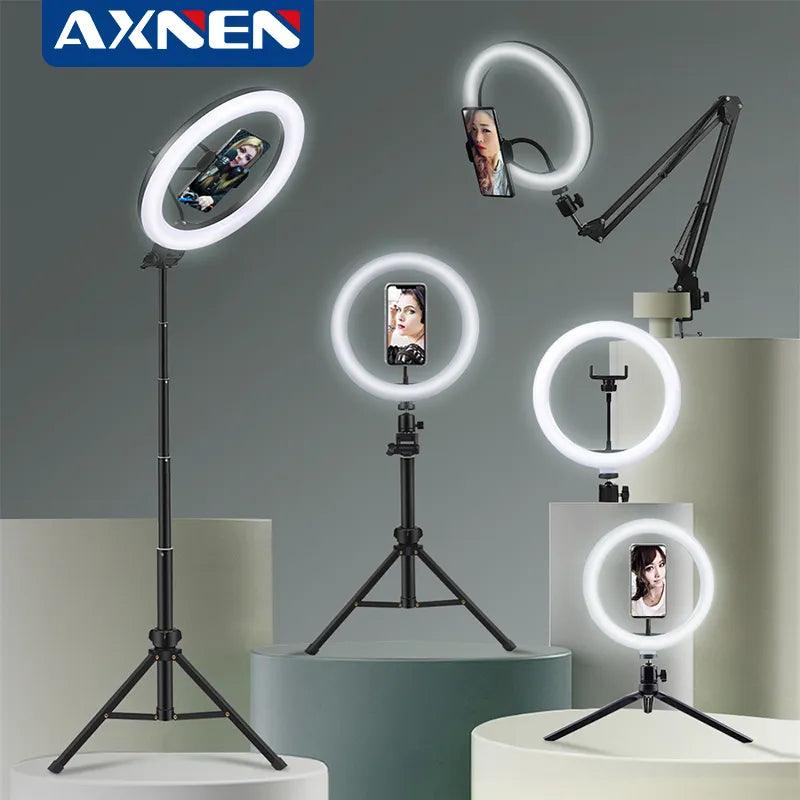 Professional LED Ring Light Kit with Adjustable Tripod Stand and Mobile Holder - Ideal for Photography, Video Streaming, and Makeup Application  ourlum.com   