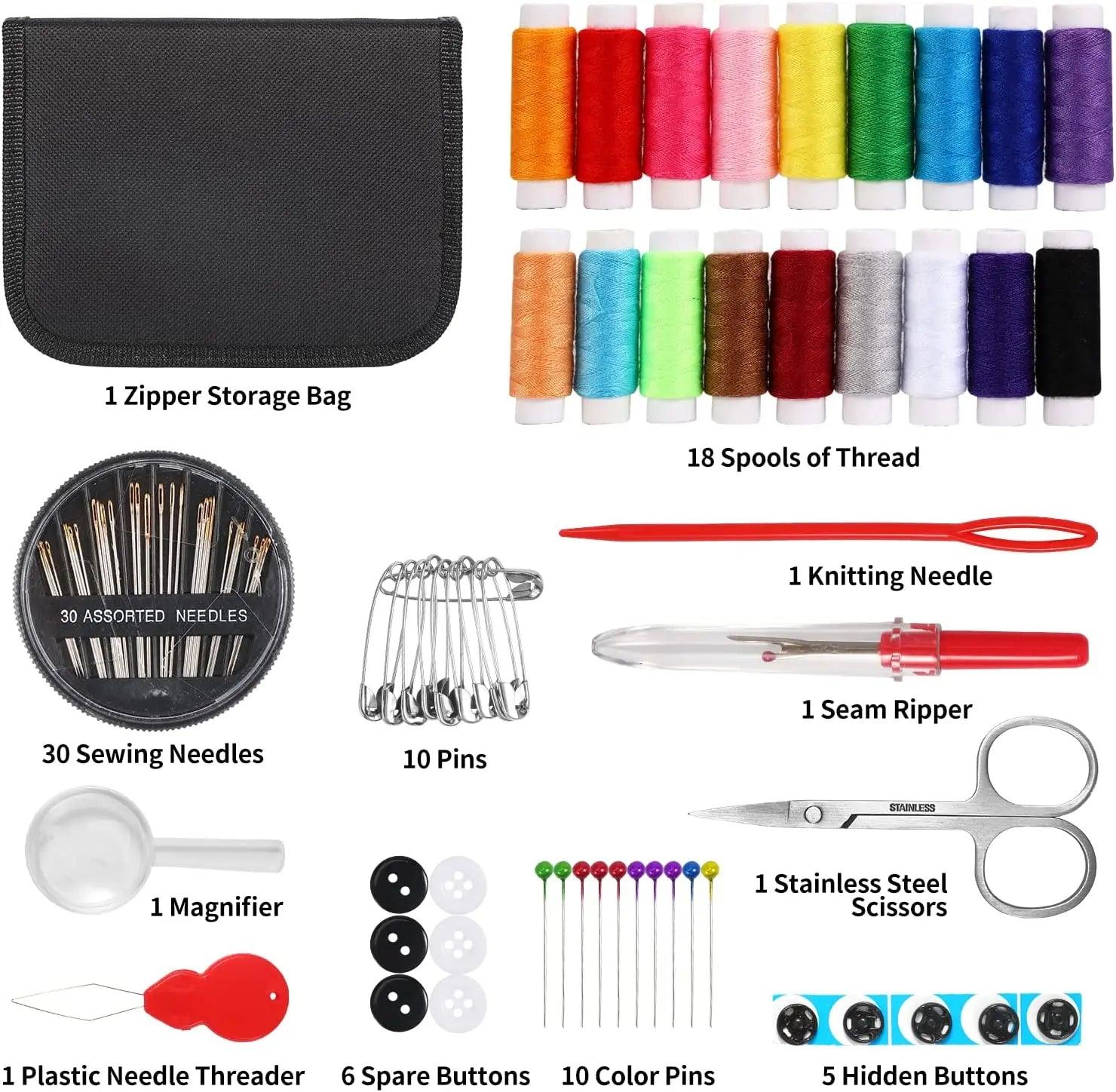 All-in-One Sewing Kit with 100-Yard Threads and Essential Tools for Quick Repairs and DIY Projects  ourlum.com   