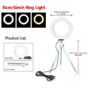 Dimmable USB Ring Light with Adjustable Tripod Stand Setup