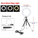 Dimmable USB Ring Light with Adjustable Tripod Stand Setup