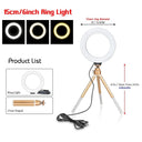 Dimmable USB Ring Light with Adjustable Tripod Stand Setup