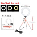 Dimmable USB Ring Light with Adjustable Tripod Stand Setup