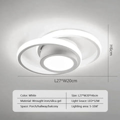Elegant LED Ceiling Light: Modern Dual Rings Illuminate - Stylish Lighting Fixture