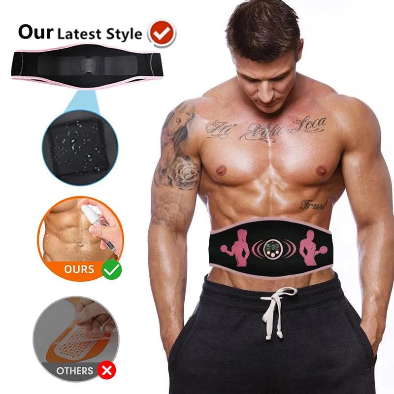 Ultimate Wireless EMS Abs Stimulator & Waist Trainer - Customizable Modes & Intensity Levels for Effective Muscle Training & Weight Loss  ourlum.com   