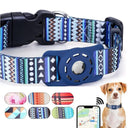 Adjustable Digital Print Pet Collar with Airtag Holder - Choose from S/M/L Sizes for Dogs and Cats  ourlum.com   