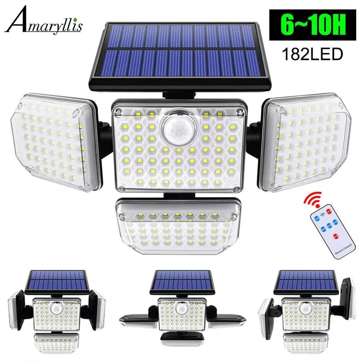 LED Solar Security Flood Light with Adjustable Lighting Head for Outdoor Spaces  ourlum.com   