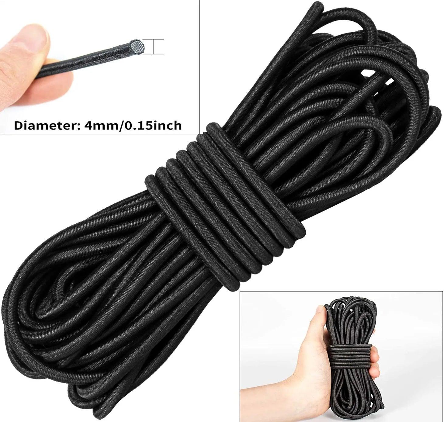 Elastic Rope Bundle - Premium White & Black Sewing Elastic with Multiple Diameter Options and Lengths  ourlum.com   