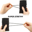 Elastic Rope Bundle - Premium White & Black Sewing Elastic with Multiple Diameter Options and Lengths  ourlum.com   