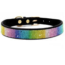 Crystal Jeweled Suede Dog Collar with Glitter Rhinestones - Adjustable Zinc Alloy Buckle - Small to Medium Pets XXS-L  ourlum.com blackcolorful XS 