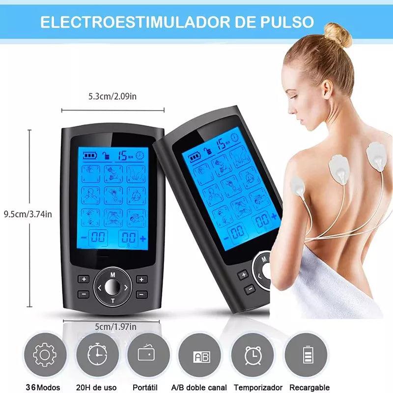 36-Mode Tens Muscle Stimulator with EMS Technology - Portable Pain Relief Massager  ourlum.com   
