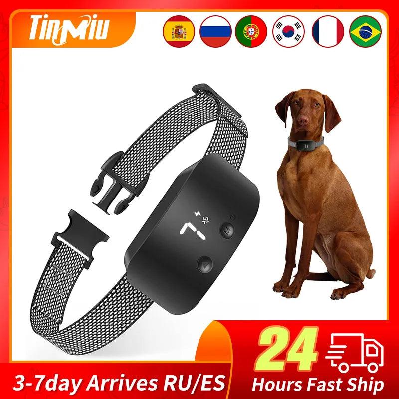 Advanced TinMiu Rechargeable Anti Barking Dog Collar with IP67 Waterproof Design  ourlum.com   