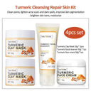 Radiant Skin Turmeric Clay Mask for Glowing Complexion  ourlum.com 4pcs set  