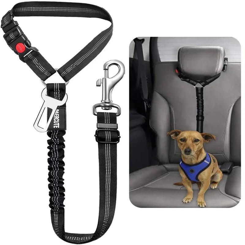 Pet Car Safety Belt with Adjustable Two-in-One Dog Leash for Cats and Dogs  ourlum.com   